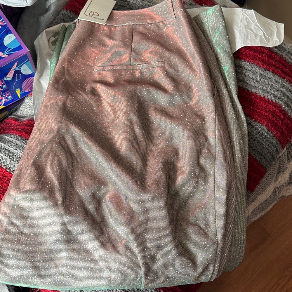 Shimmering Pink and Silver Pants